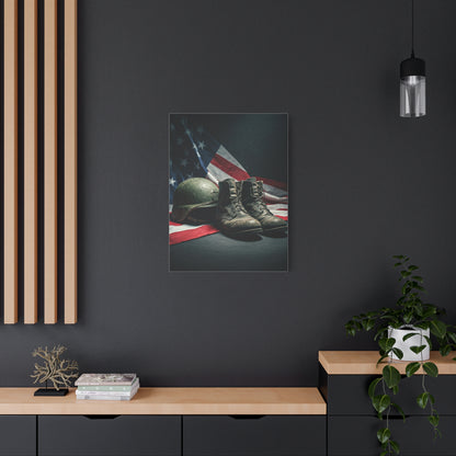 Battlefield Helmet and Boots Tribute Wall Art & Canvas Prints.