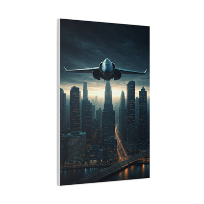 City Skyline Aircraft Journey Wall Art & Canvas Prints