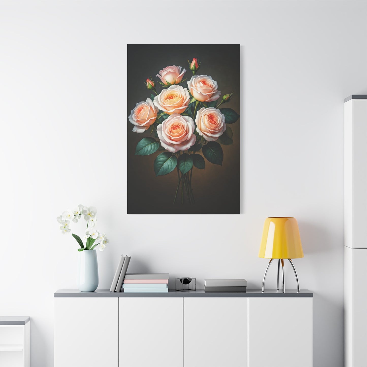 Peach Rose Harmony Floral Wall Art & Canvas Prints