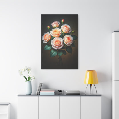 Peach Rose Harmony Floral Wall Art & Canvas Prints