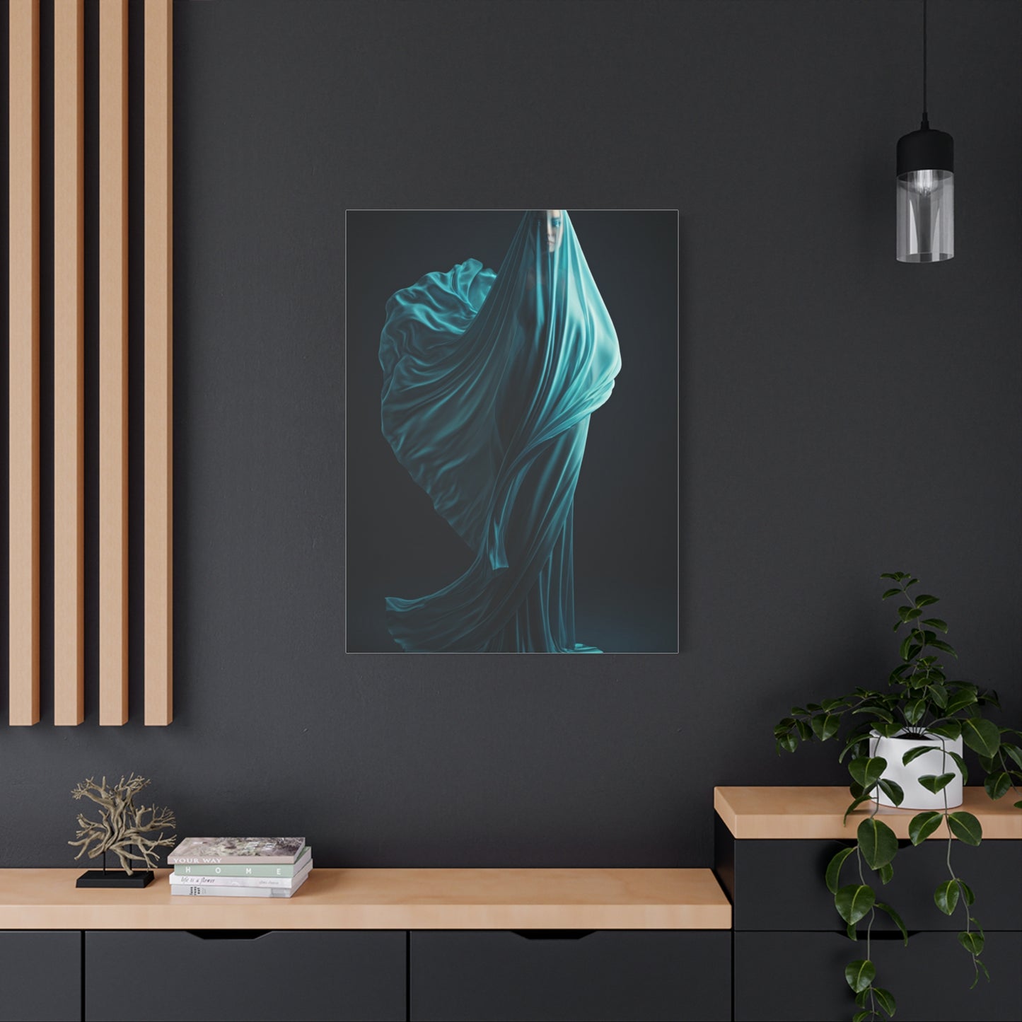 Flowing Blue Fabric Form Wall Art & Canvas Prints