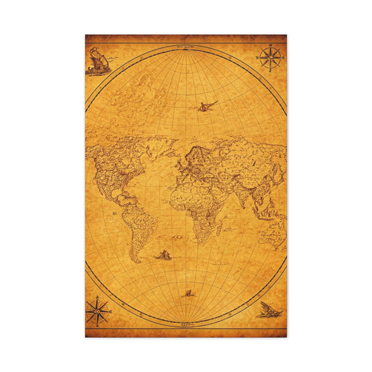 Classic Oval World Explorer Map Wall Art & Canvas Prints