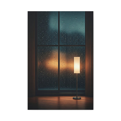 Rainy Window Glow Interior Wall Art & Canvas Prints
