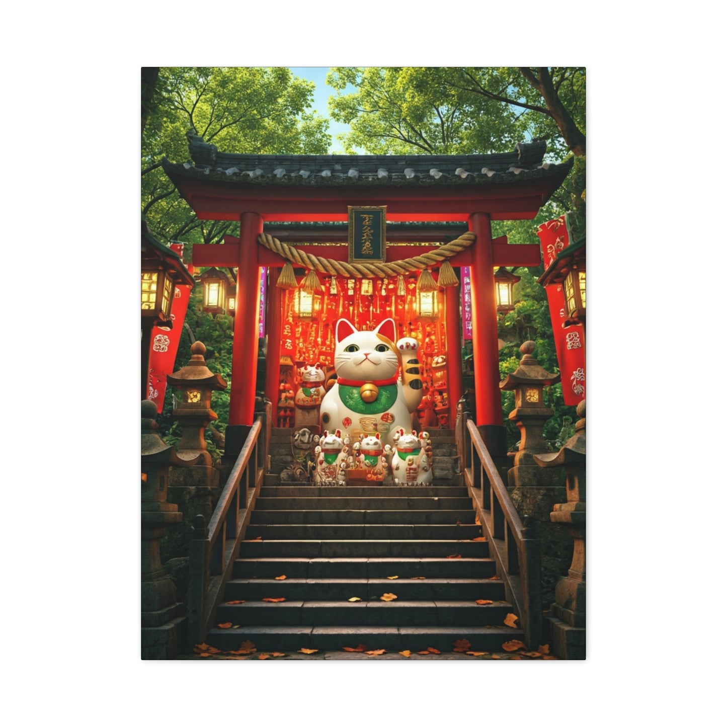 Fortune Cat Shrine Wall Art & Canvas Prints