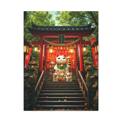 Fortune Cat Shrine Wall Art & Canvas Prints