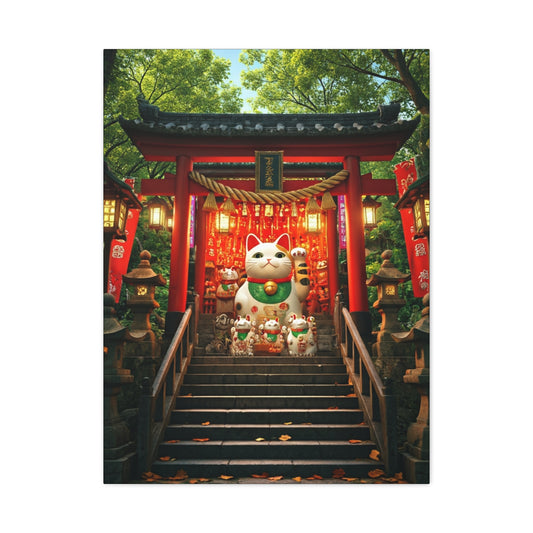 Fortune Cat Shrine Wall Art & Canvas Prints