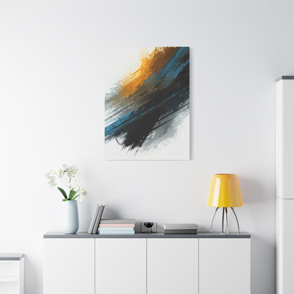 Gold and Blue Motion Abstract Wall Art & Canvas Prints