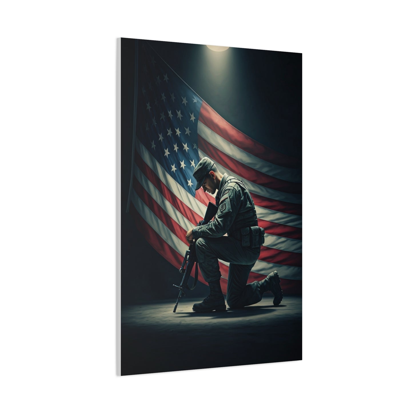 Kneeling Soldier Prayer Tribute Wall Art & Canvas Prints
