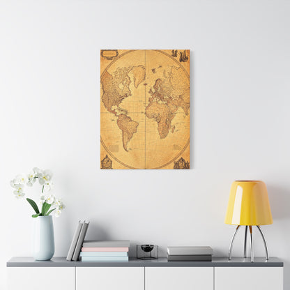 Antique Oval World Atlas Map Wall Art & Canvas Prints