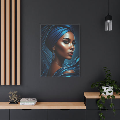 Blue Silk Elegance Portrait Wall Art & Canvas Prints