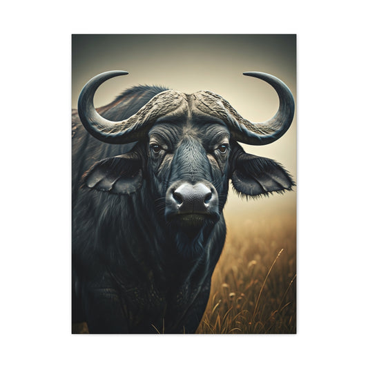 Cinematic Water Buffalo with Soft Golden Prairie Light Wall Art & Canvas Print