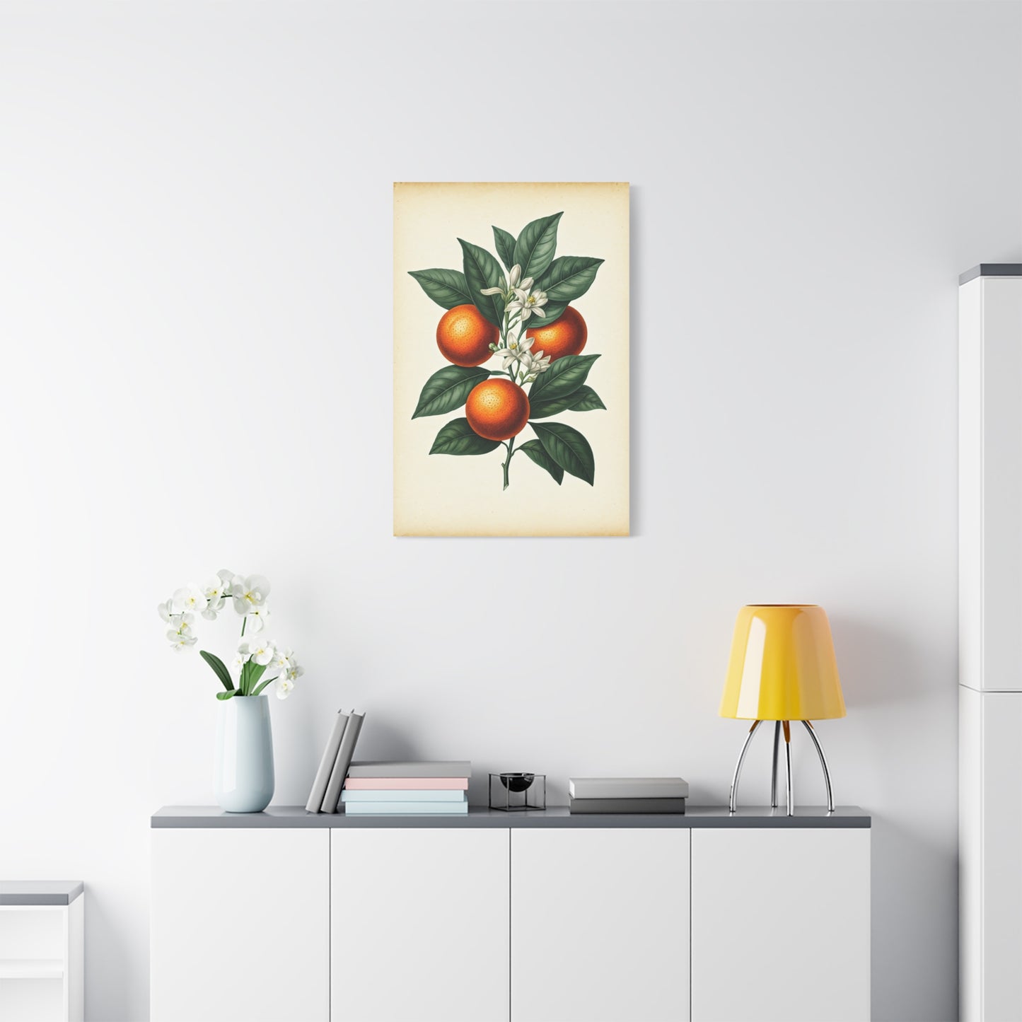 Oranges and Blossoms Illustration Wall Art & Canvas Prints