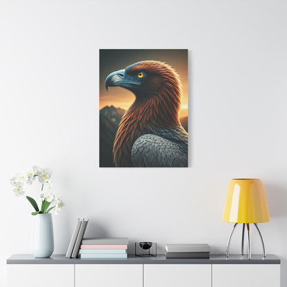 Golden Eagle with Vibrant Sunset Background Wall Art & Canvas Prints