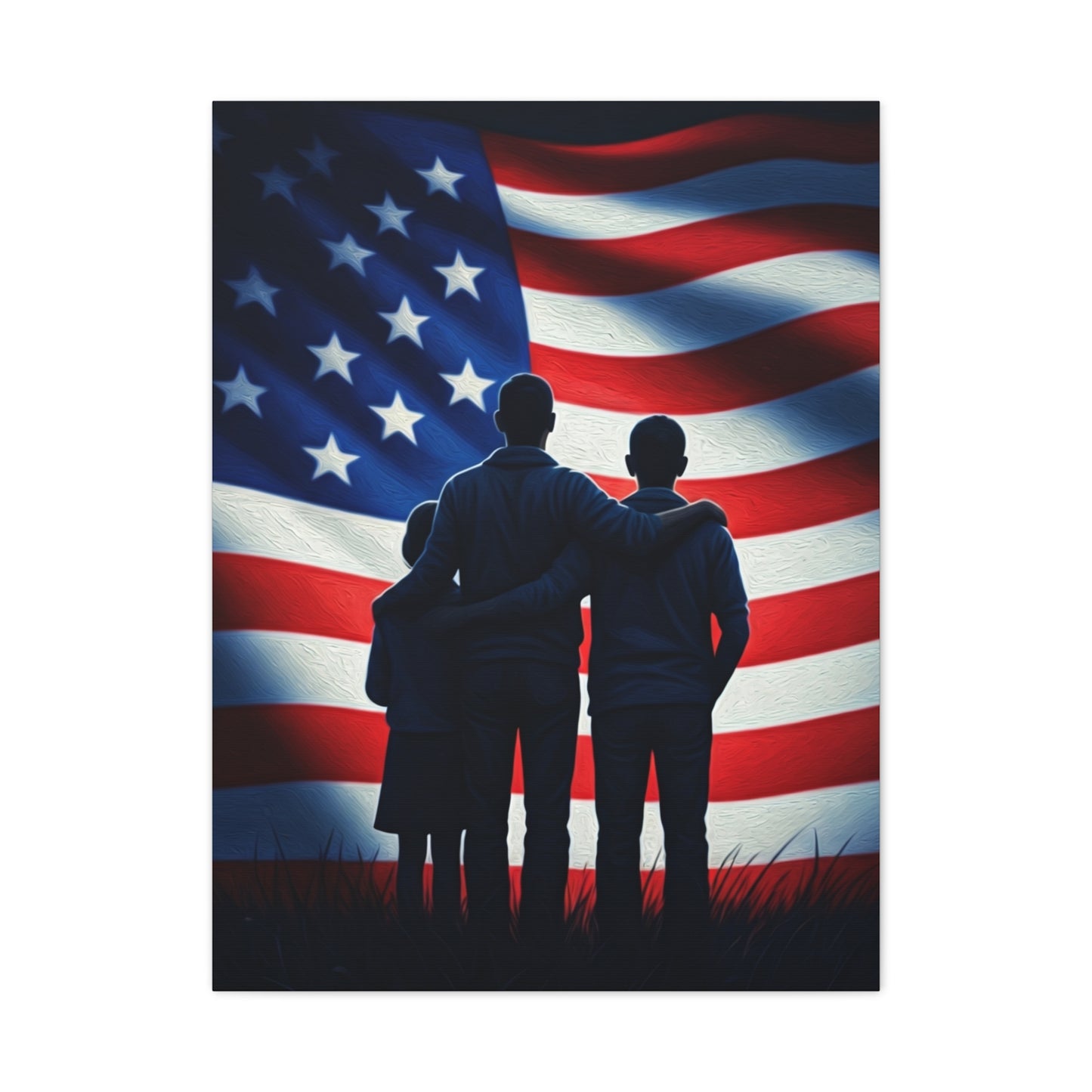 American Flag Over Golden Fields Wall Art & Canvas Prints