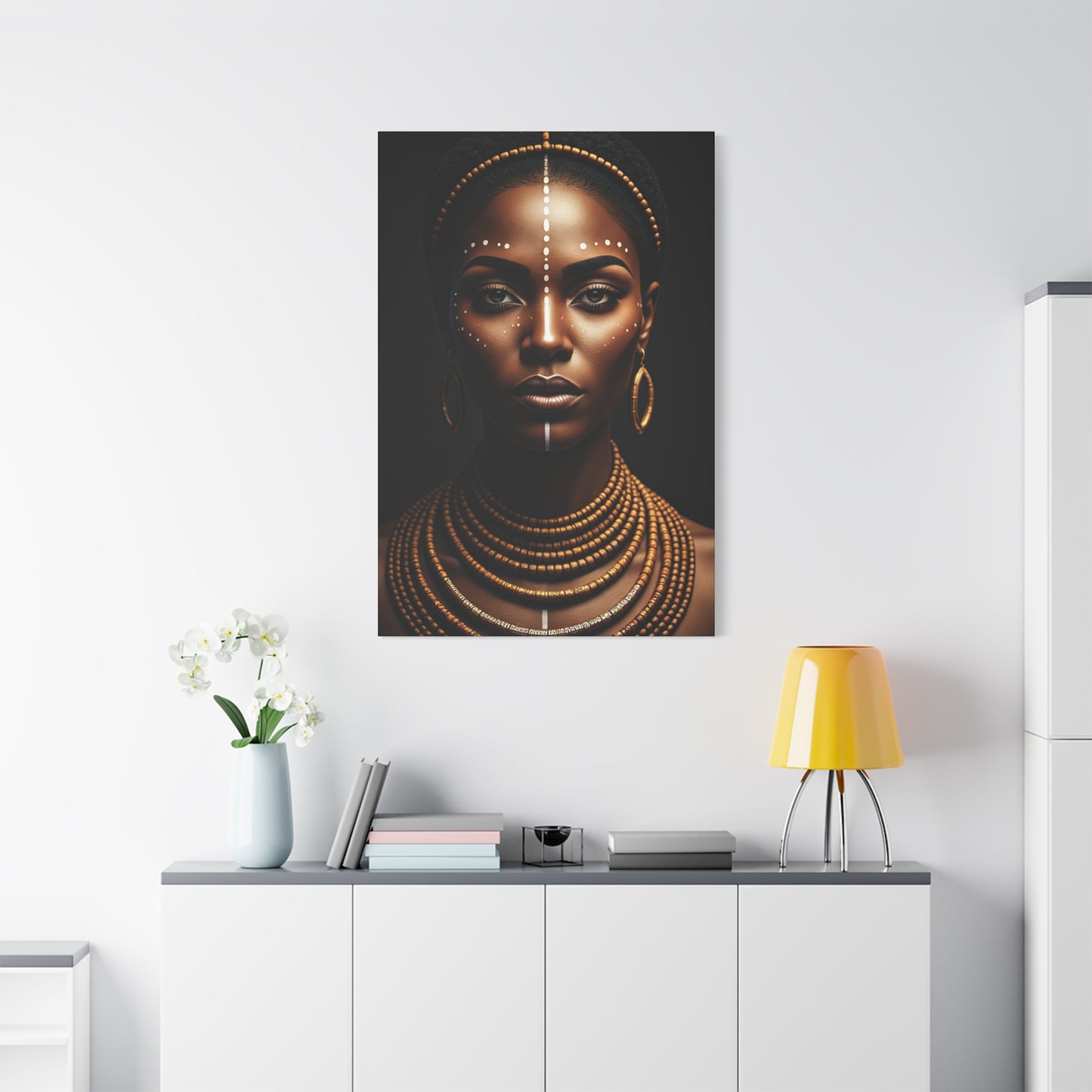 Golden Tribal Goddess Portrait Wall Art & Canvas Prints