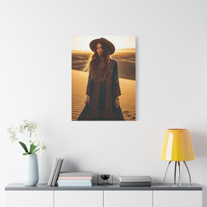 Desert Bohemian Wanderer Woman Wall Art & Canvas Prints