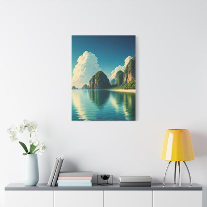 Emerald Lagoon Cliff Reflection Wall Art & Canvas Prints