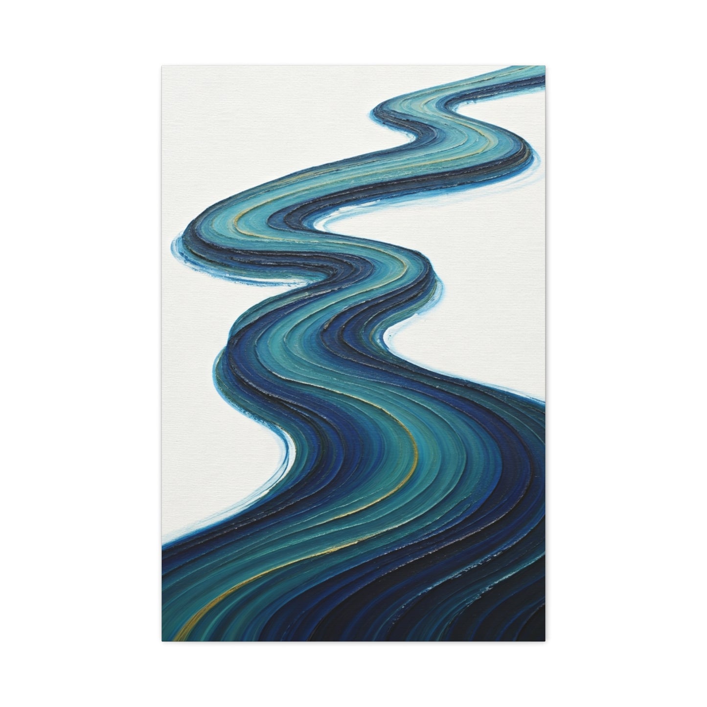 Serene Teal River Abstract Wall Art & Canvas Prints