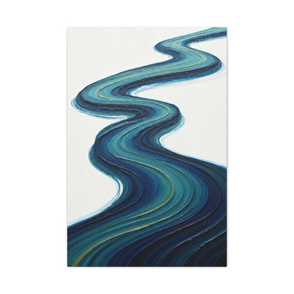 Serene Teal River Abstract Wall Art & Canvas Prints