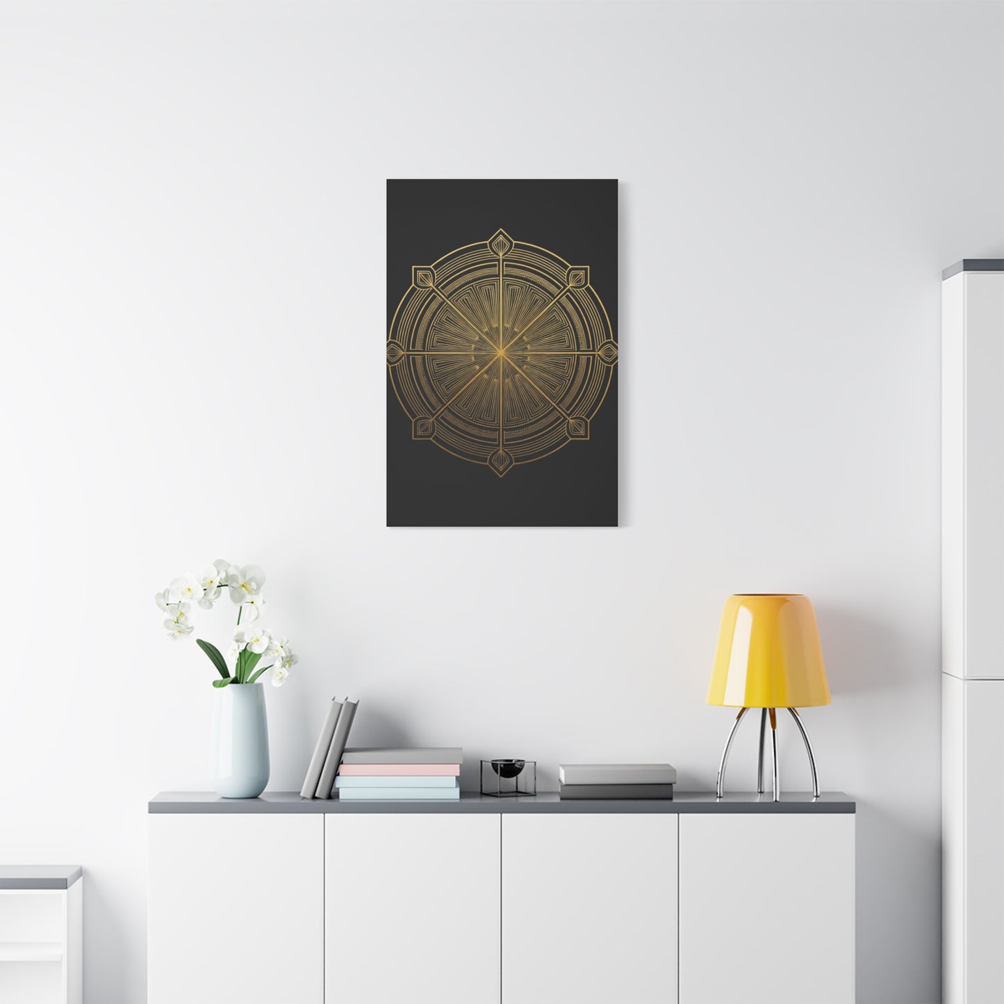 Golden Compass Deco Mandala Wall Art & Canvas Prints