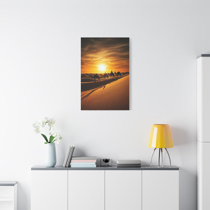 Desert Caravan Sunset Journey Wall Art & Canvas Prints
