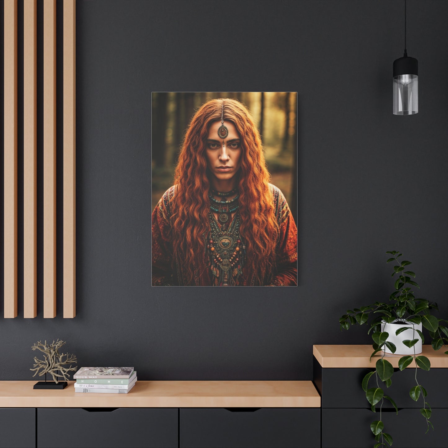 Forest Oracle with Copper Hair – Wall Art & Canvas Prints