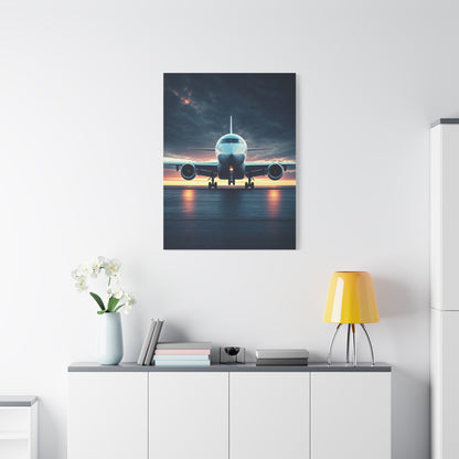 Jet Runway Storm Departure Wall Art & Canvas Prints
