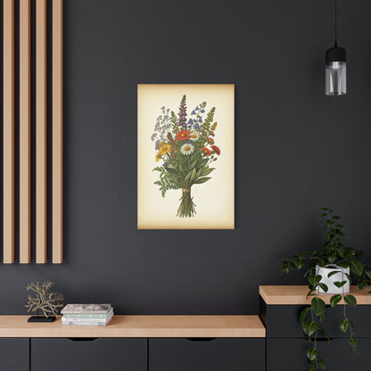 Wildflower Bouquet Illustration Wall Art & Canvas Prints