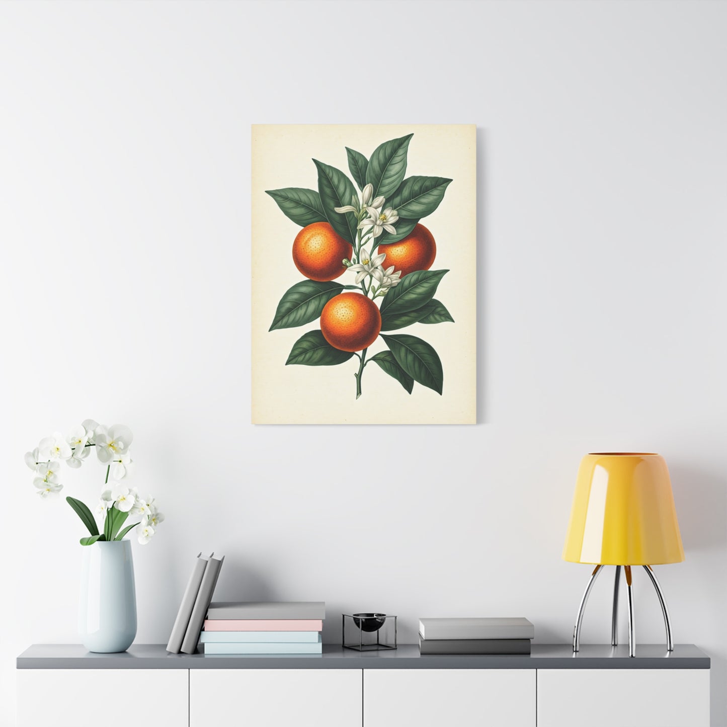 Oranges and Blossoms Illustration Wall Art & Canvas Prints