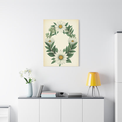 Floral Wreath Illustration Wall Art & Canvas Prints