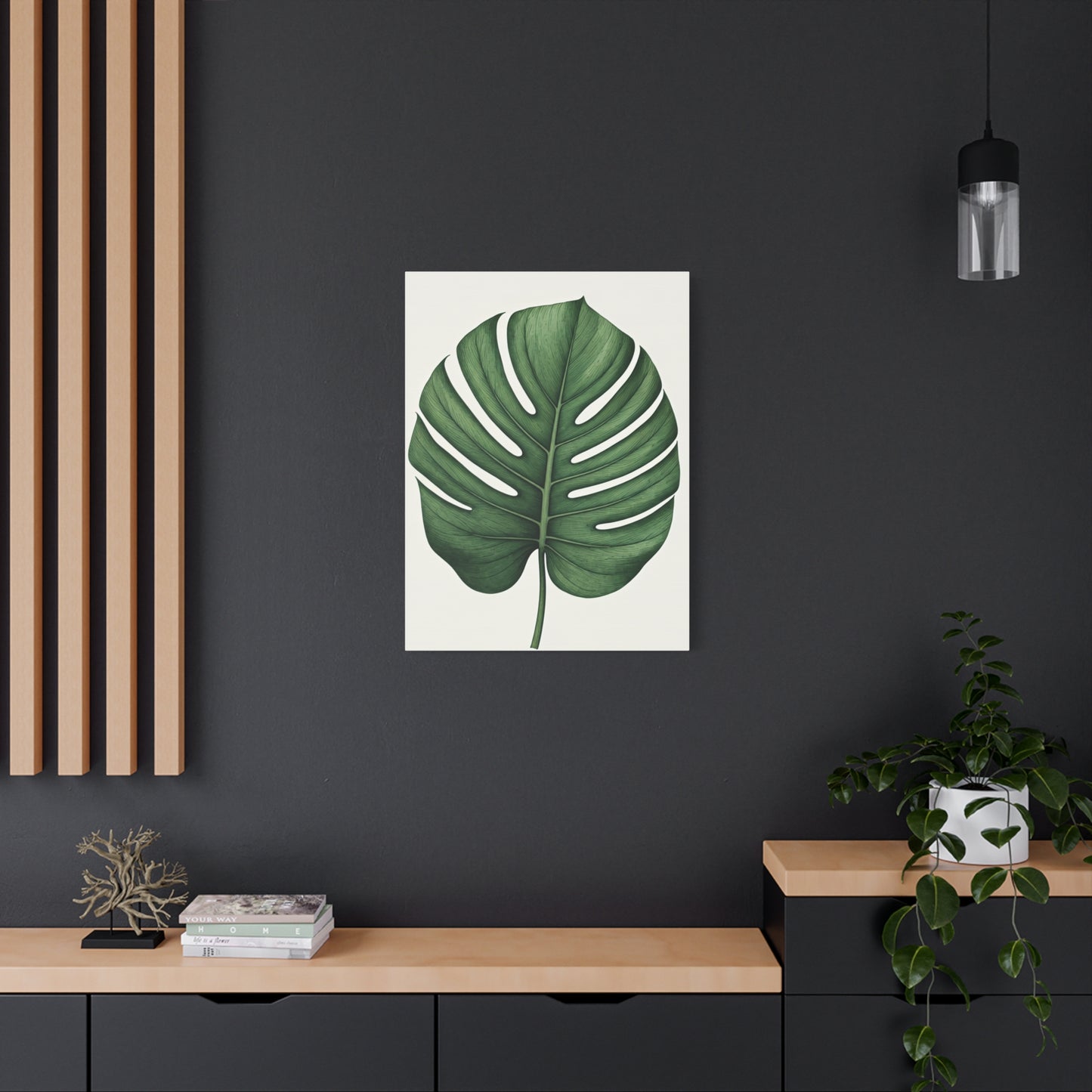 Monstera Leaf Illustration Wall Art & Canvas Prints