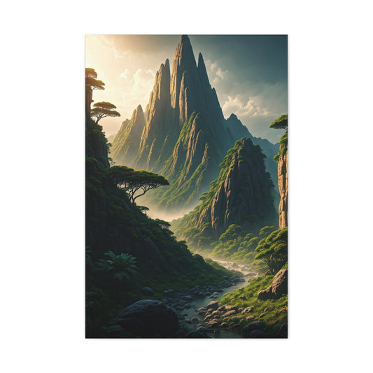 Mystical Mountain Valley Landscape Wall Art & Canvas Prints