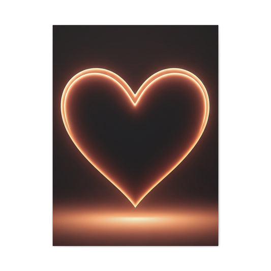 Luminous Heart Minimal Glow Wall Art & Canvas Prints
