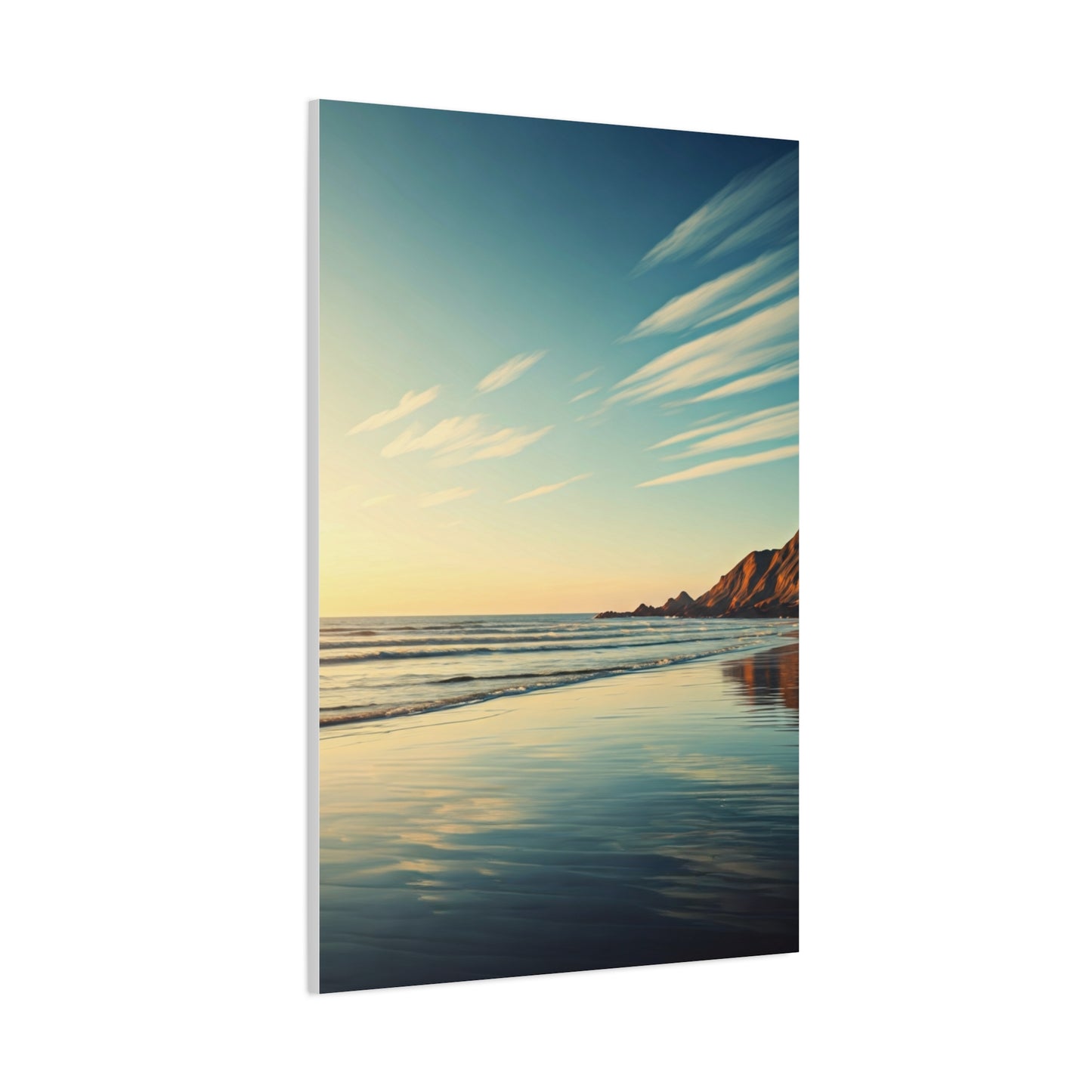Golden Shoreline Reflection Beach Wall Art & Canvas Prints