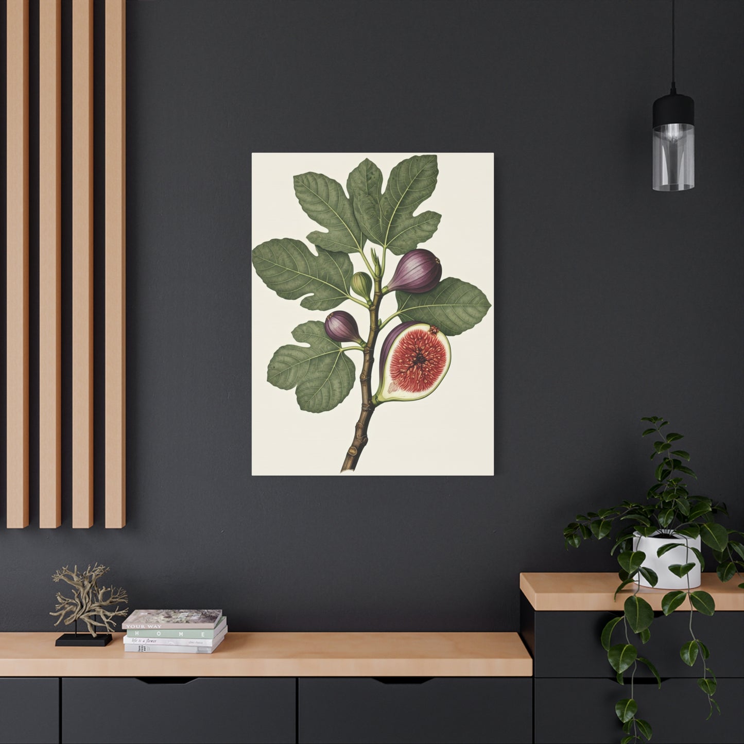Fig Branch Illustration Wall Art & Canvas Prints