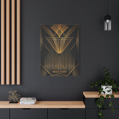 Golden Martini Luxe Art Deco Wall Art & Canvas Prints