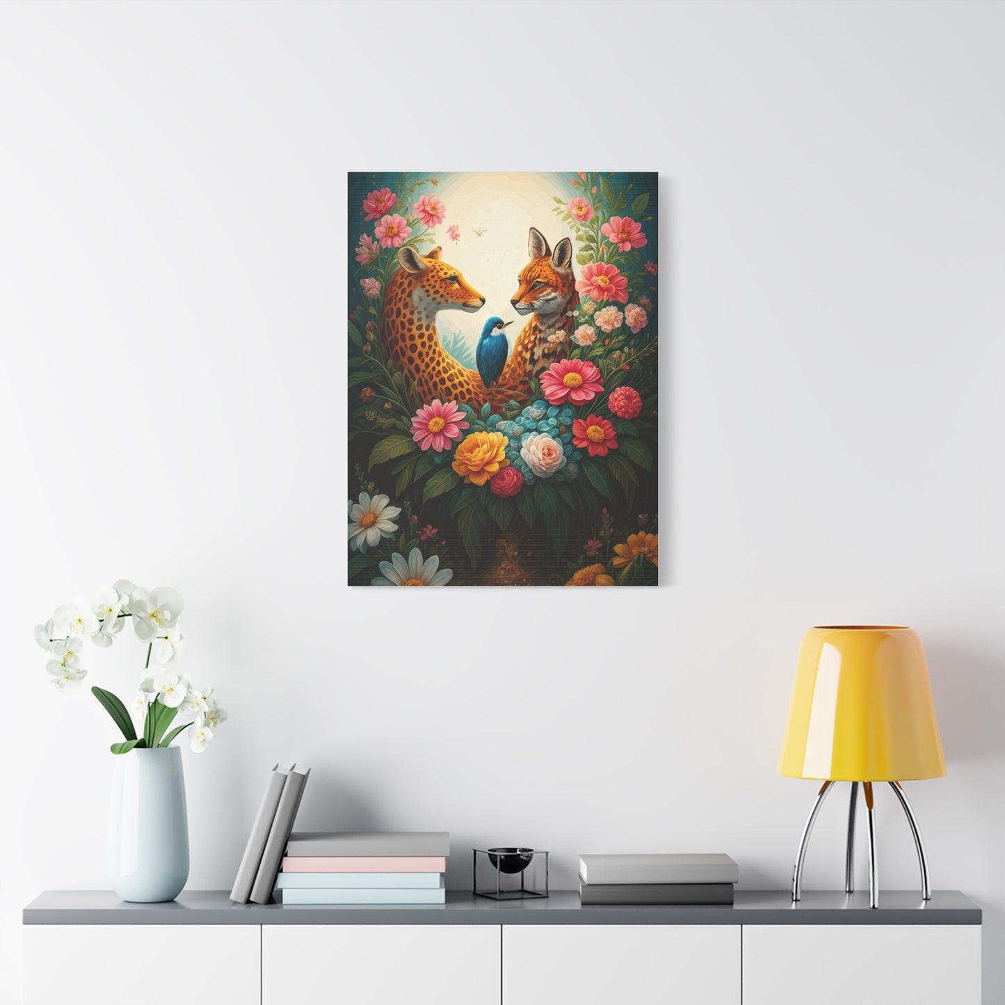 Floral Harmony Wildlife Portrait Wall Art & Canvas Prints