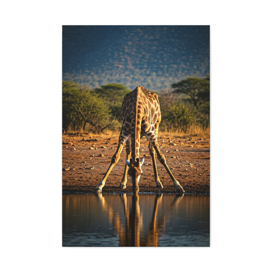 Giraffe Reflection Safari Serenity Wall Art & Canvas Prints