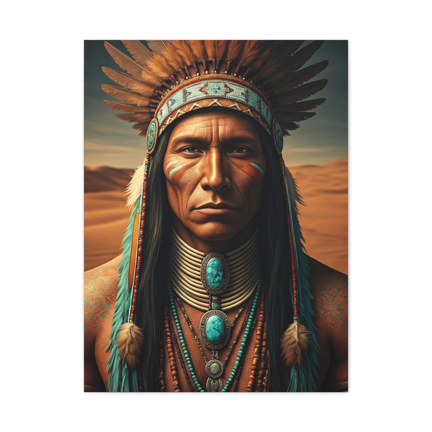 Tribal Spirit Headdress Portrait Wall Art & Canvas Prints