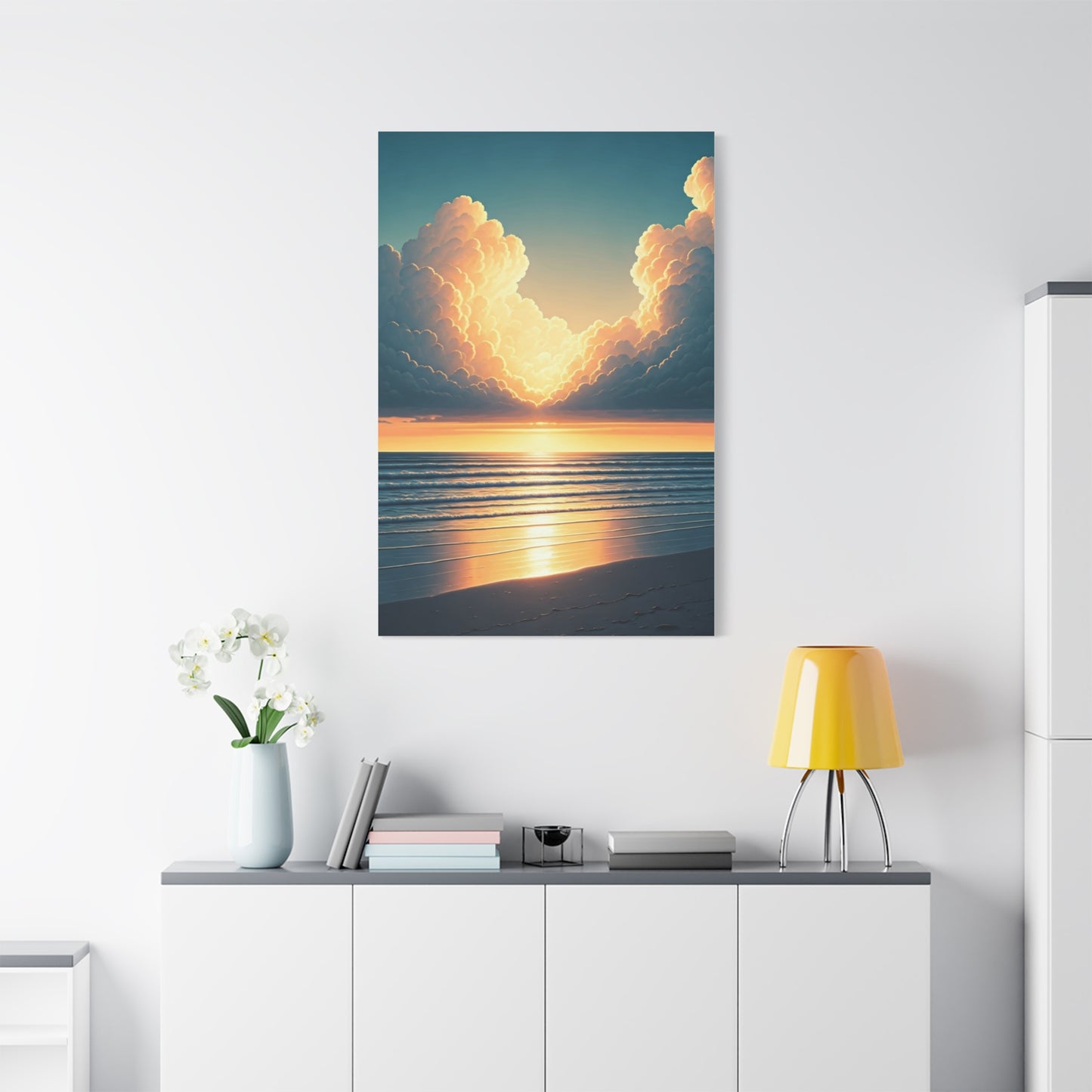 Golden Cloudburst Sunset Waves Wall Art & Canvas Prints