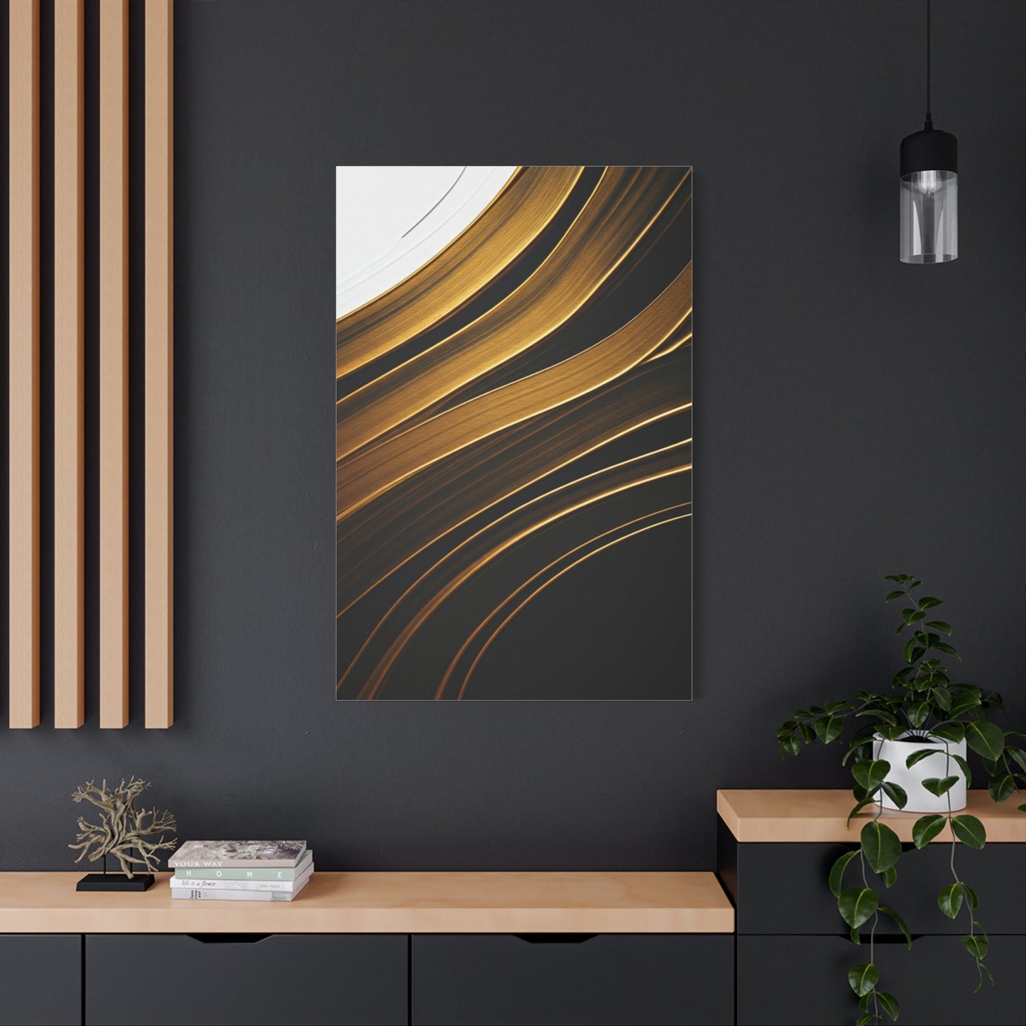 Golden Wave Abstract Wall Art & Canvas Prints