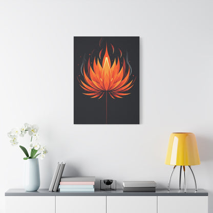 Ember Bloom Flame Lotus Wall Art & Canvas Prints
