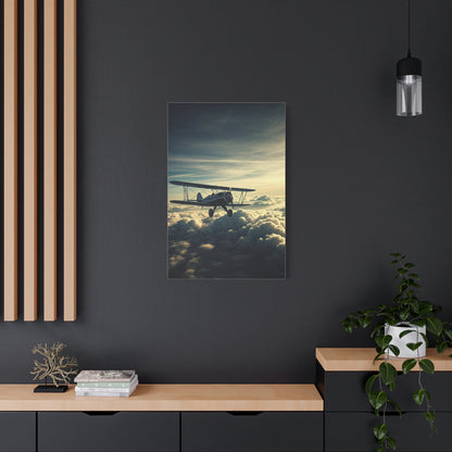 High-Altitude Biplane Above the Clouds Wall Art & Canvas Prints