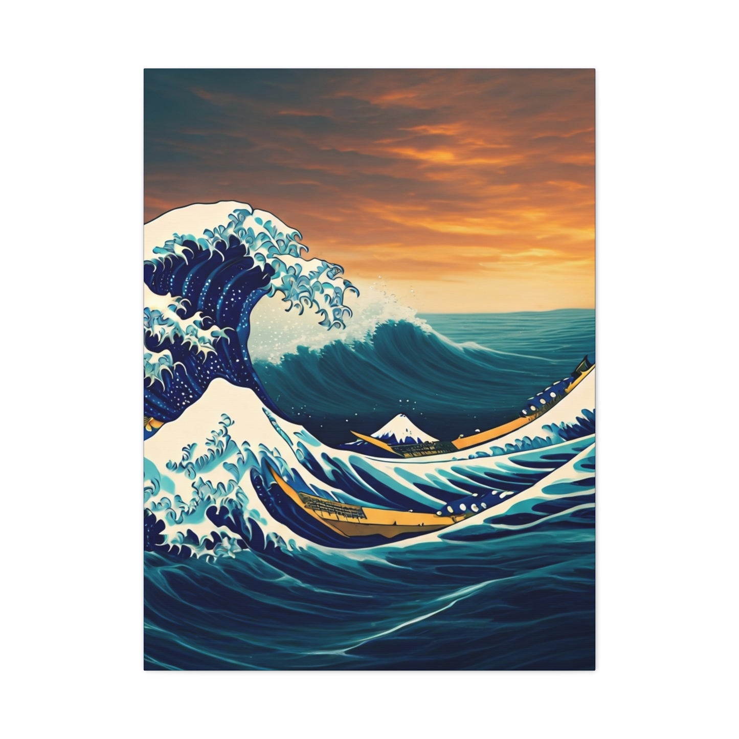 Crimson Horizon Wave Wall Art & Canvas Prints