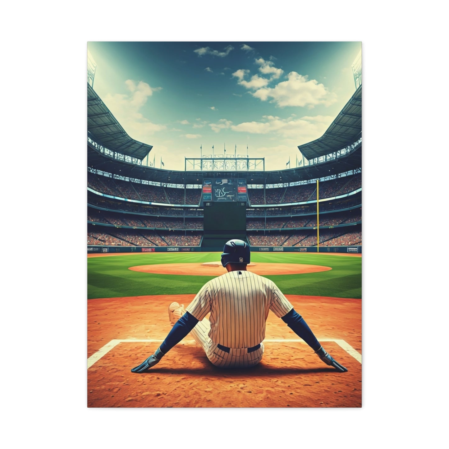 Batter Ready at Home Plate Stadium View Wall Art & Canvas Prints