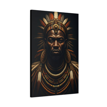 Crowned Tribal King Portrait Wall Art & Canvas Prints
