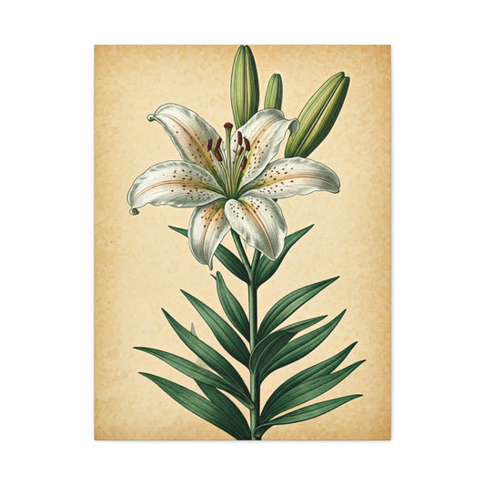 Lily Blossom Illustration Wall Art & Canvas Prints