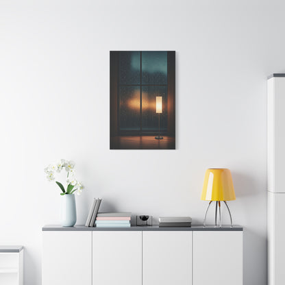 Rainy Window Glow Interior Wall Art & Canvas Prints