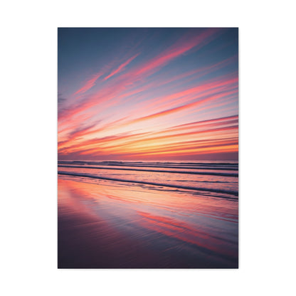 Blush Sky Streaks Coastal Sunset Wall Art & Canvas Prints