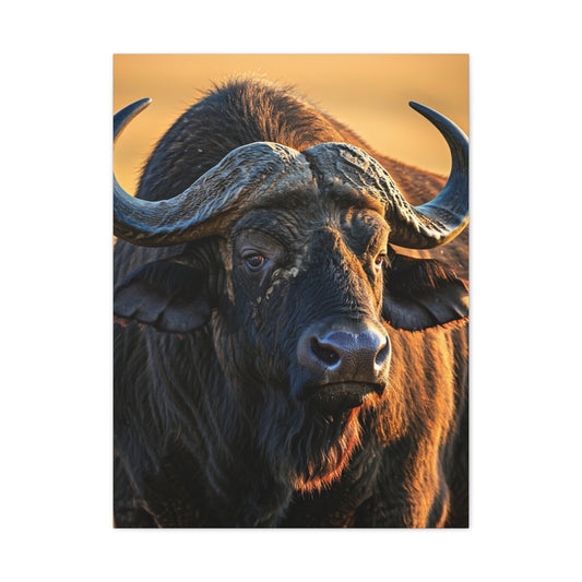 Golden Sunset Cape Buffalo Portrait Wall Art & Canvas Print